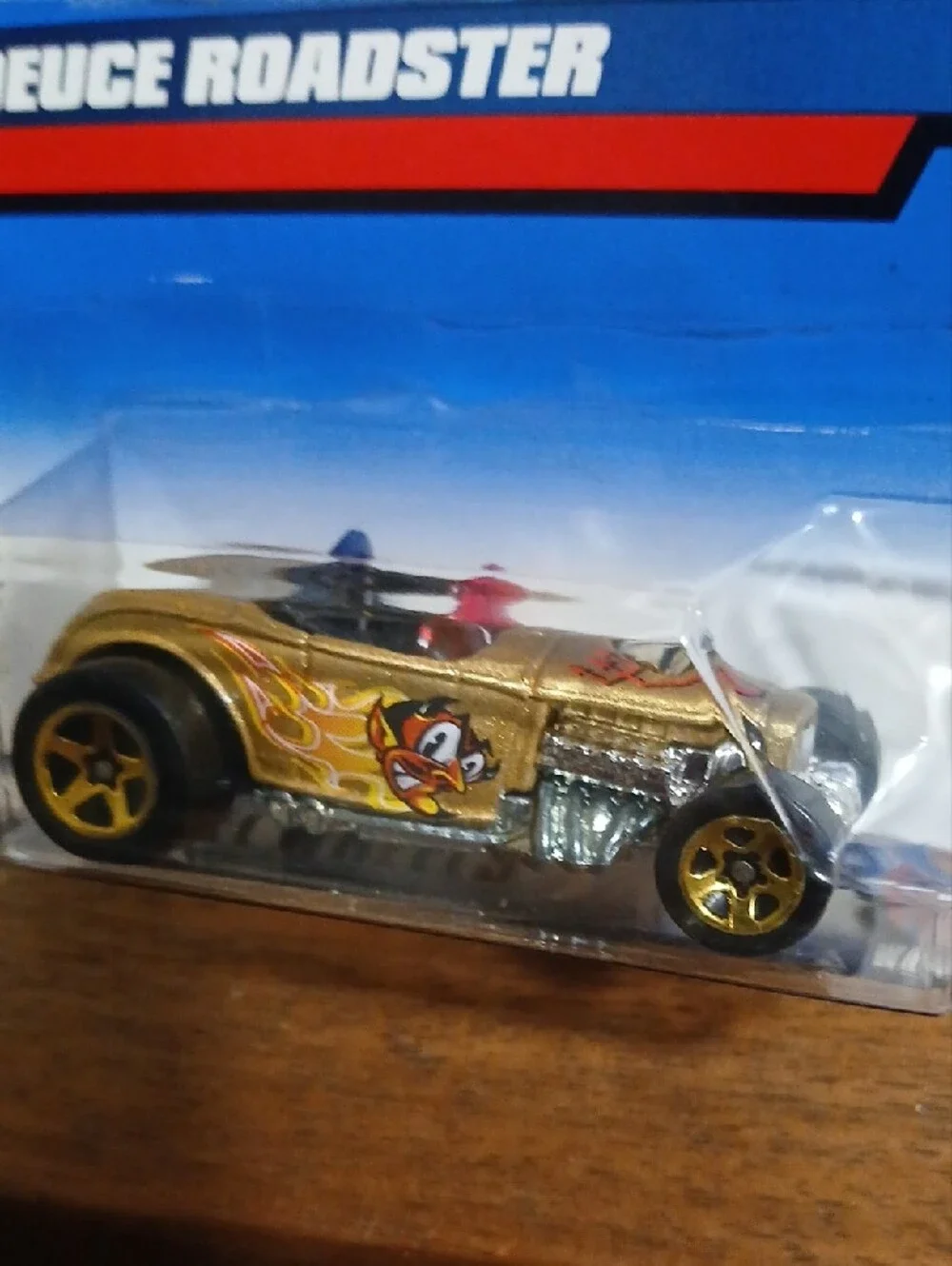 Mattel Hot Wheels Deuce Roadster Gold with Red Flames 1999